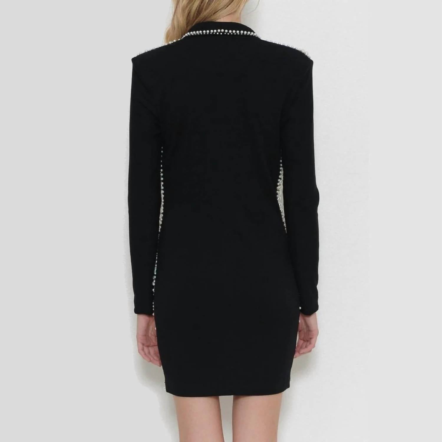 Pearl Tuxedo Dress In Black