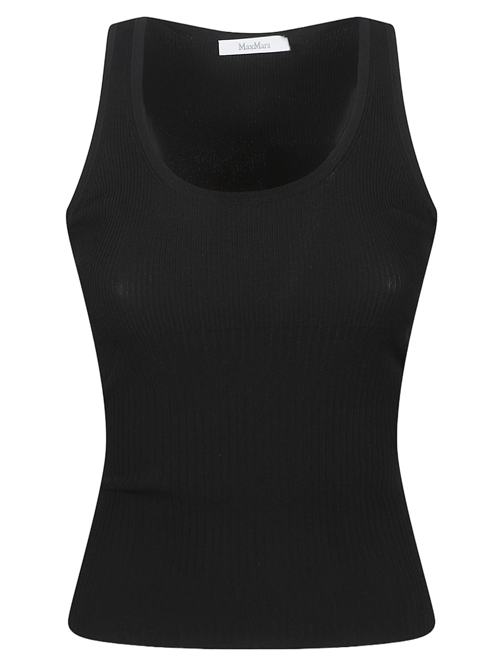 Fitted Ribbed Tank Top with Scoop Neckline