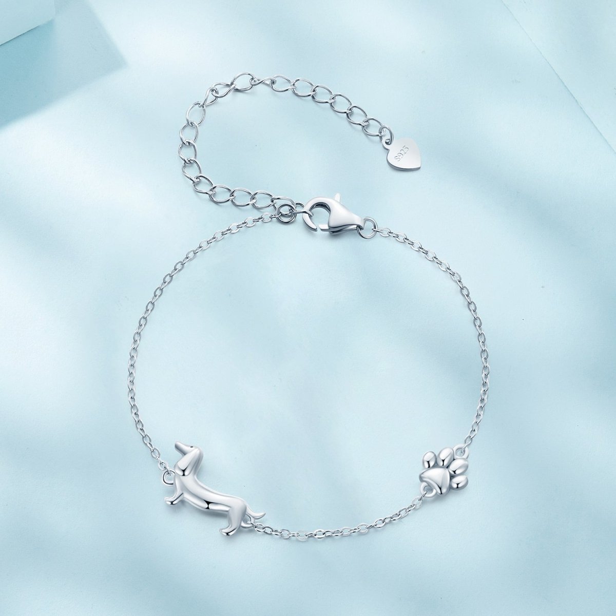 Dachshund & Paw Print Chain Bracelet