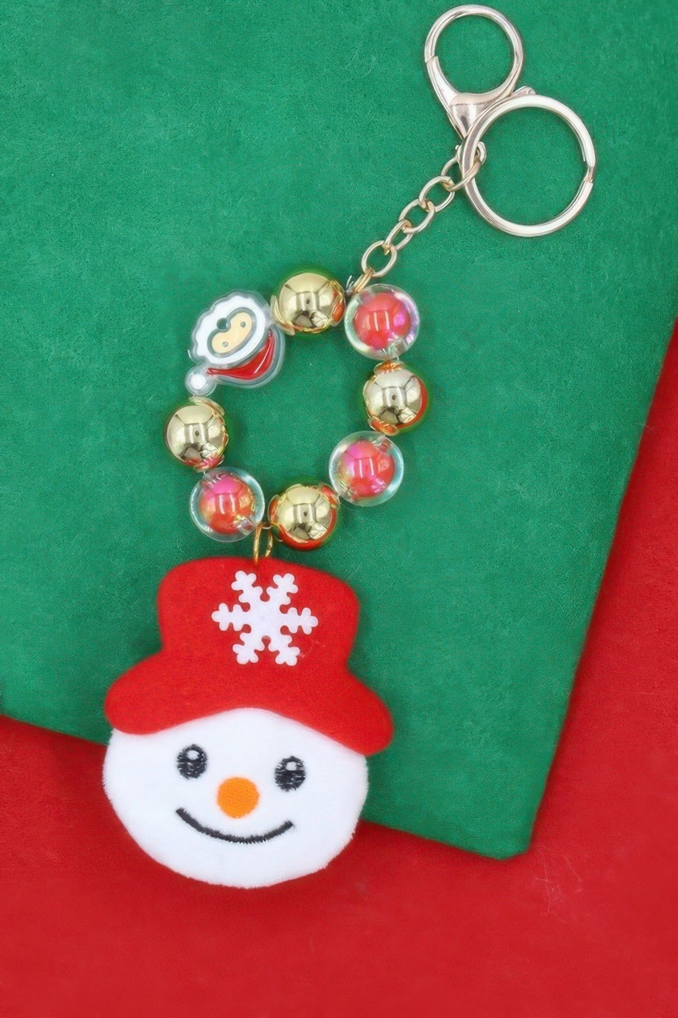 Festive Frosty Christmas Keychain for Keys & Bags