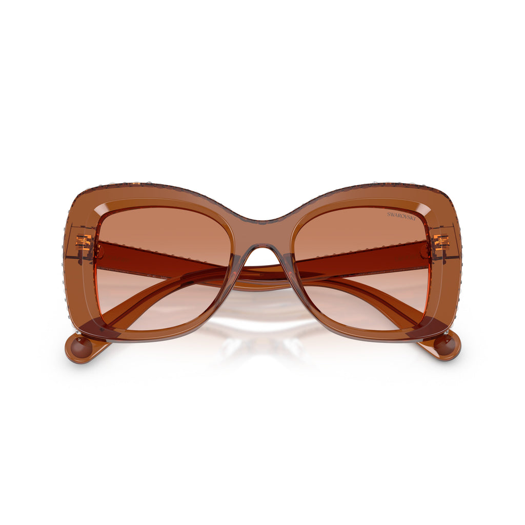 0Sk6062U Translucent Brown Acetate Sunglasses with Crystal Accents