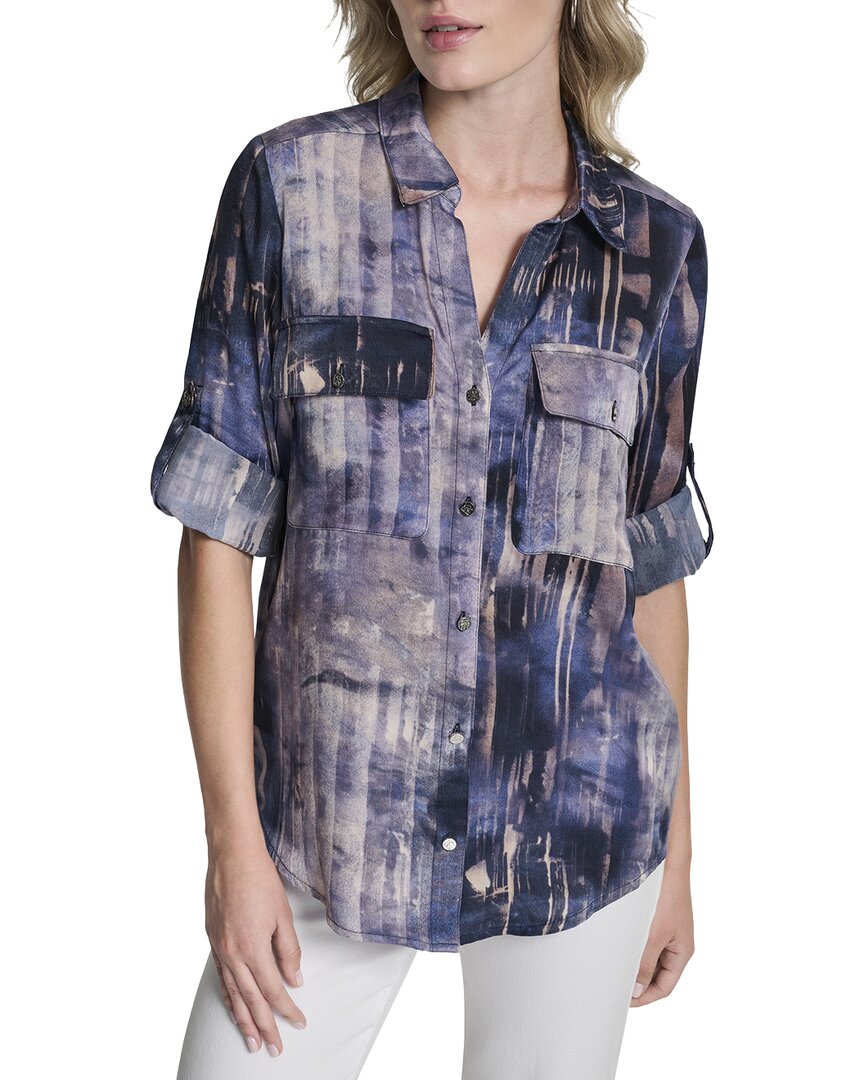 DKNY Print Roll Tab Shirt