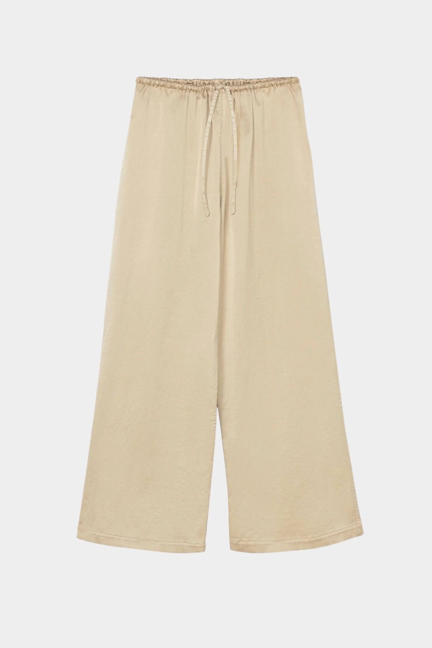 Satin Drawstring Pants In Champagne