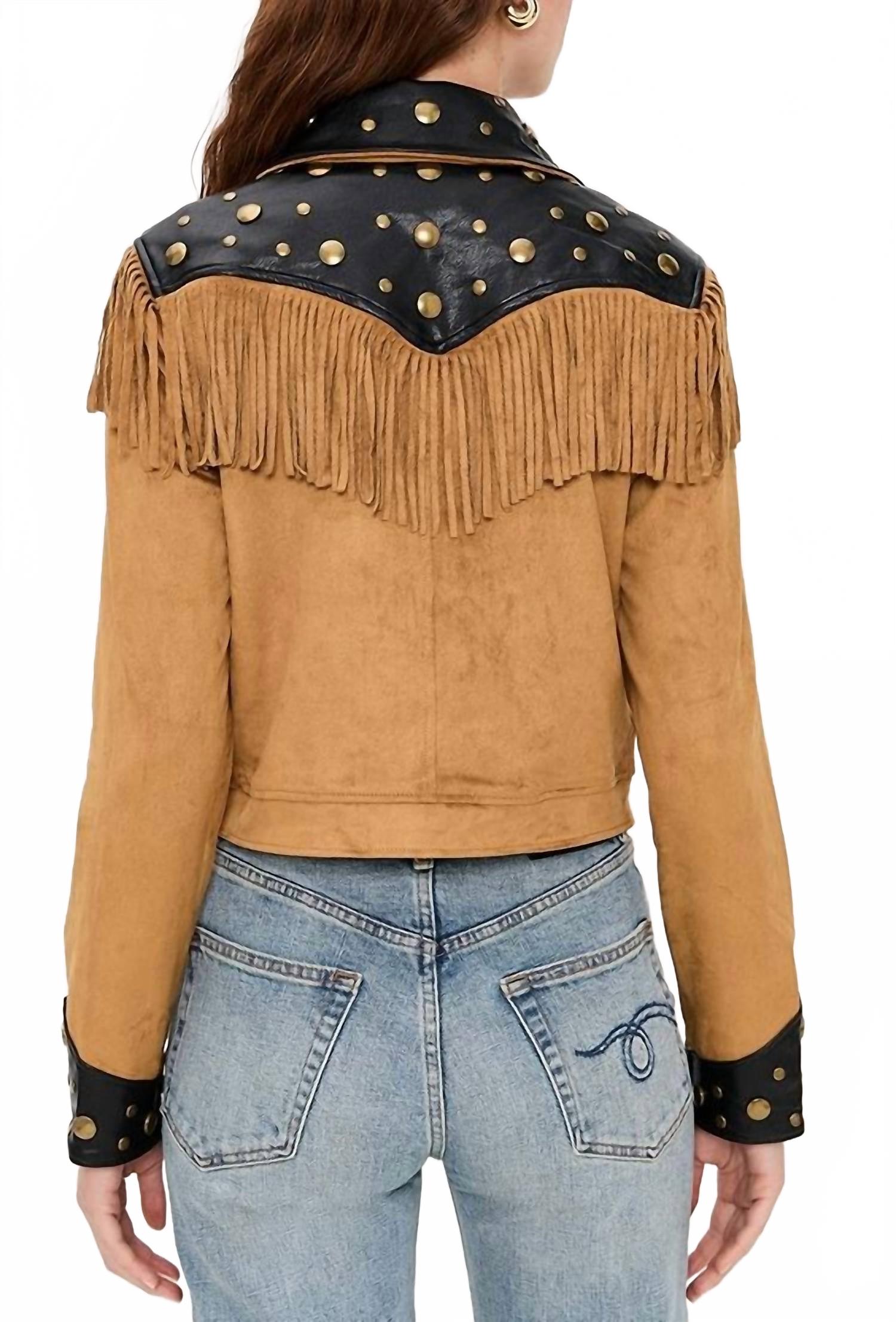 Wilson Faux Suede Jacket In Sepia
