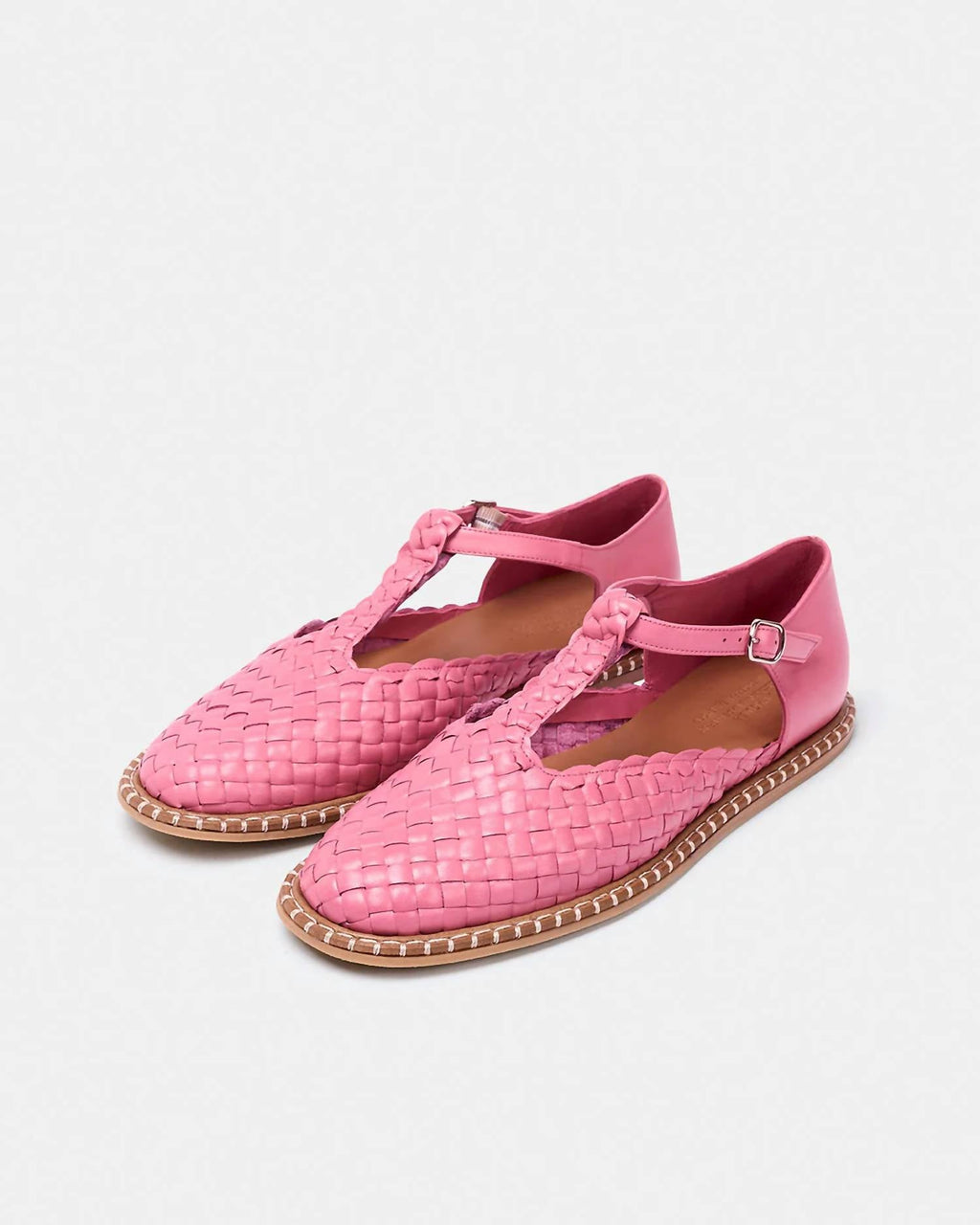 Women's Fragaria Woven T-Strap Shoes In Pink