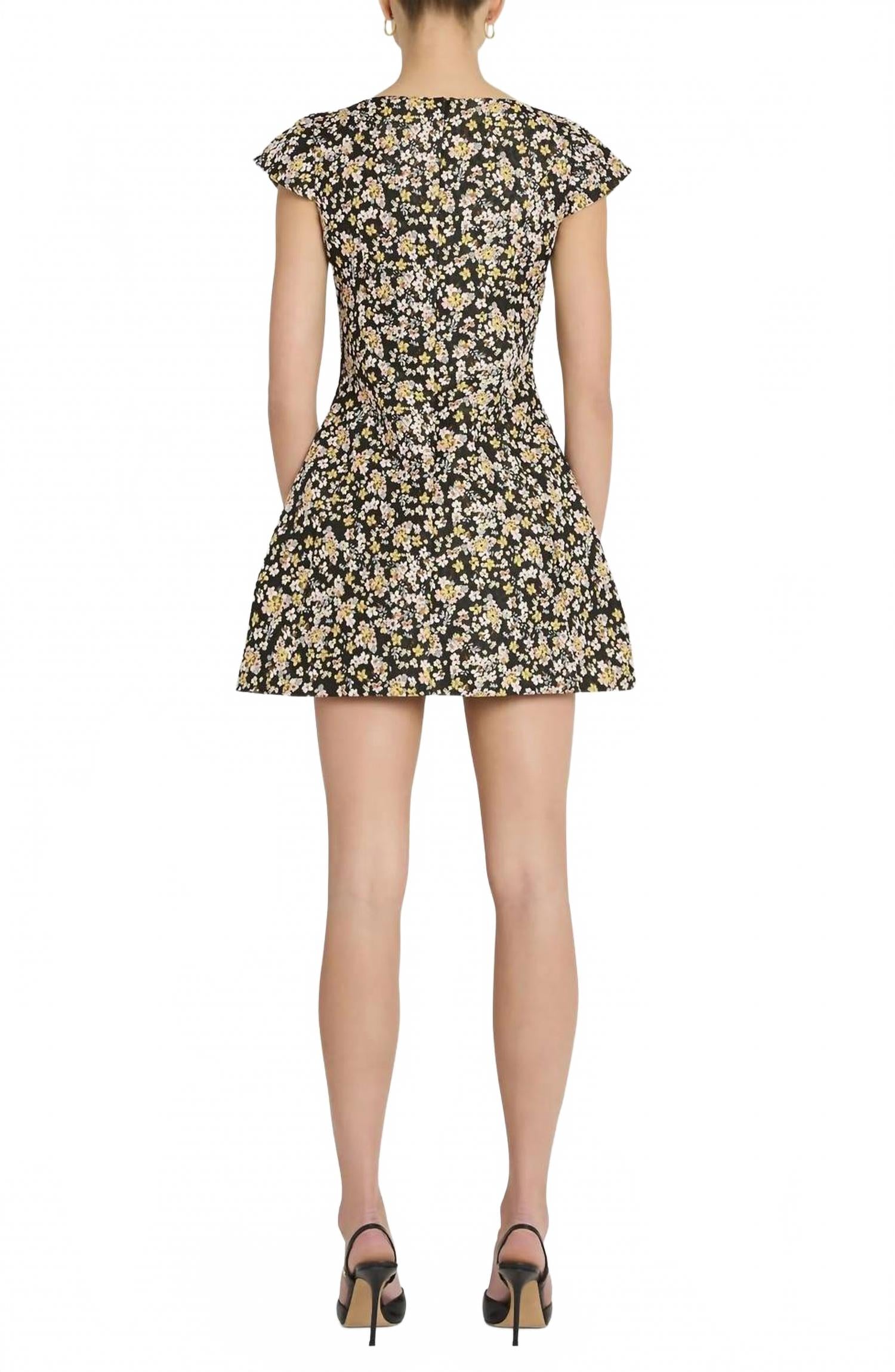 Abella Mini Dress In Black Multi