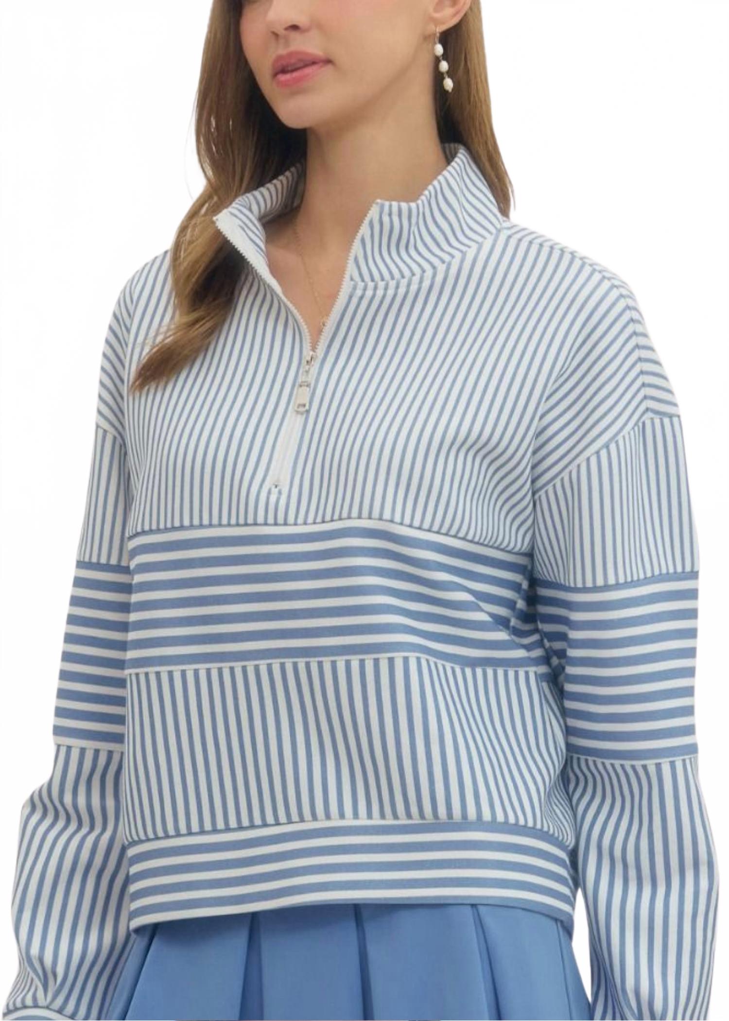 Hudon Pullover Top In Blue