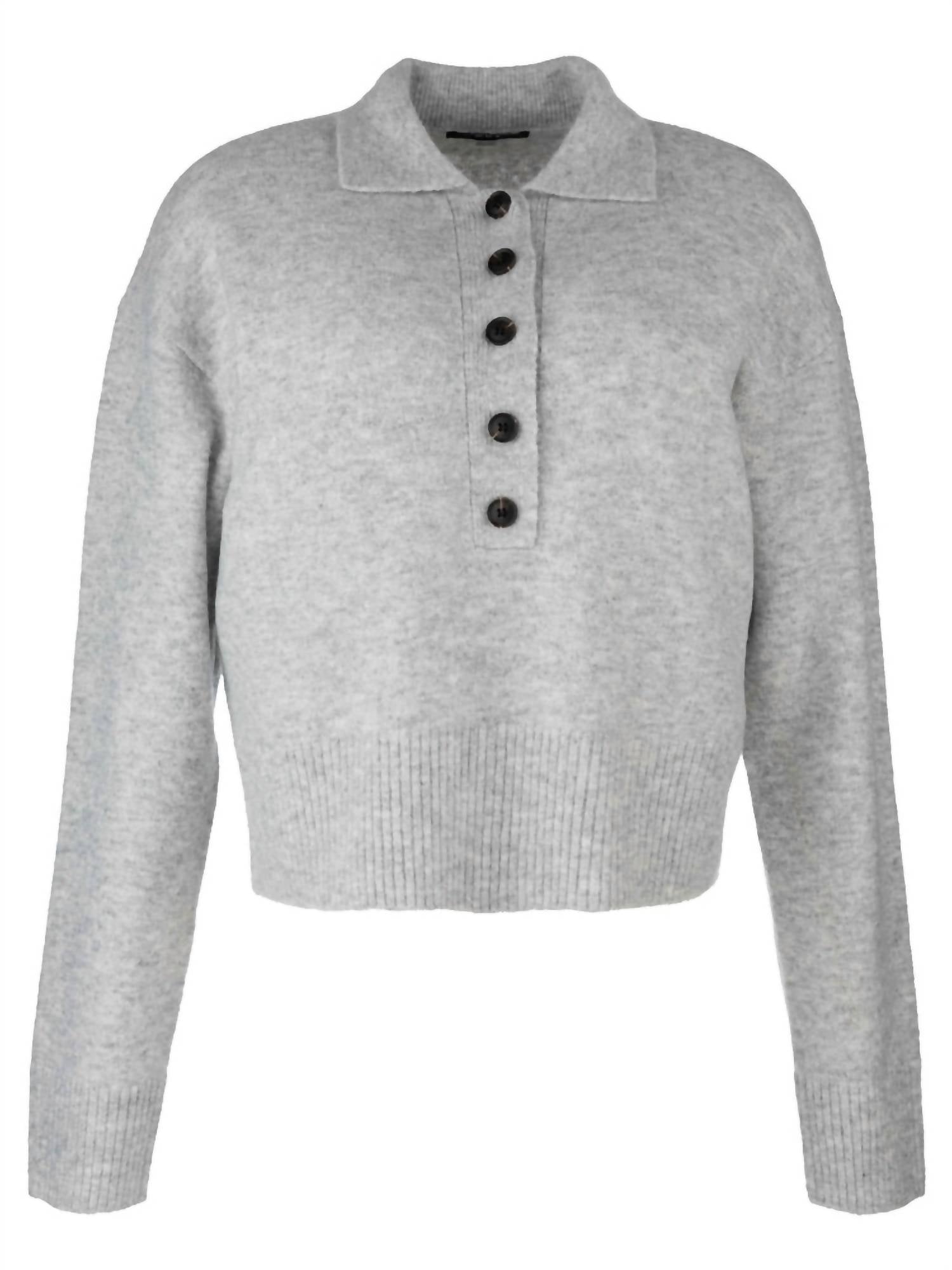 Lilia Long Sleeve Top In Grey