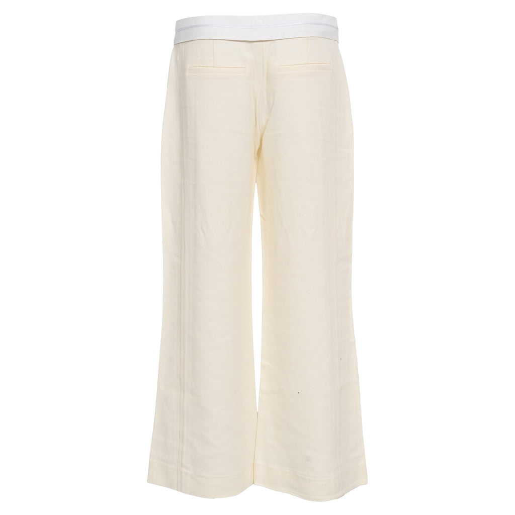 Victoria Beckham Flared Pants in White Wool