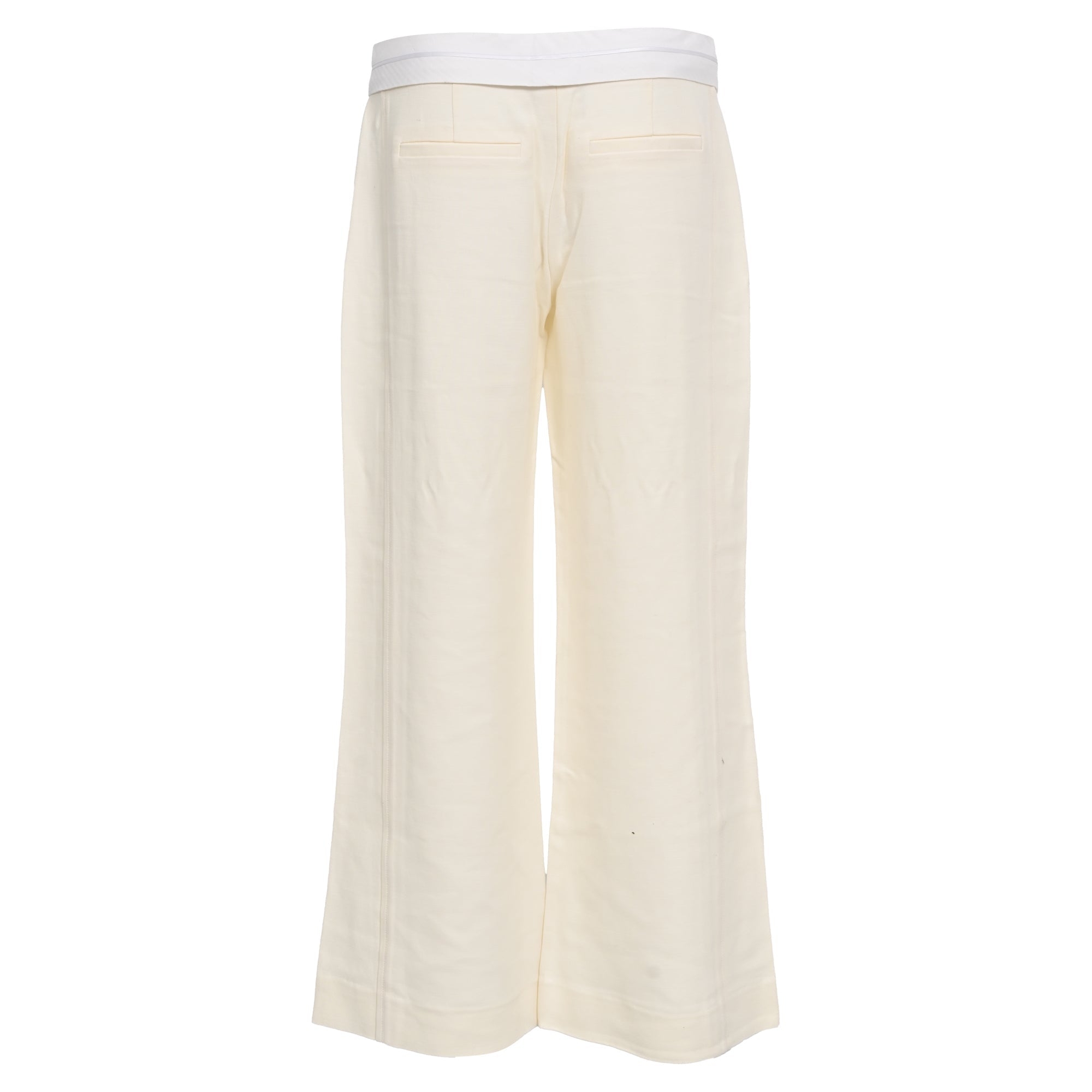 Victoria Beckham Flared Pants in White Wool