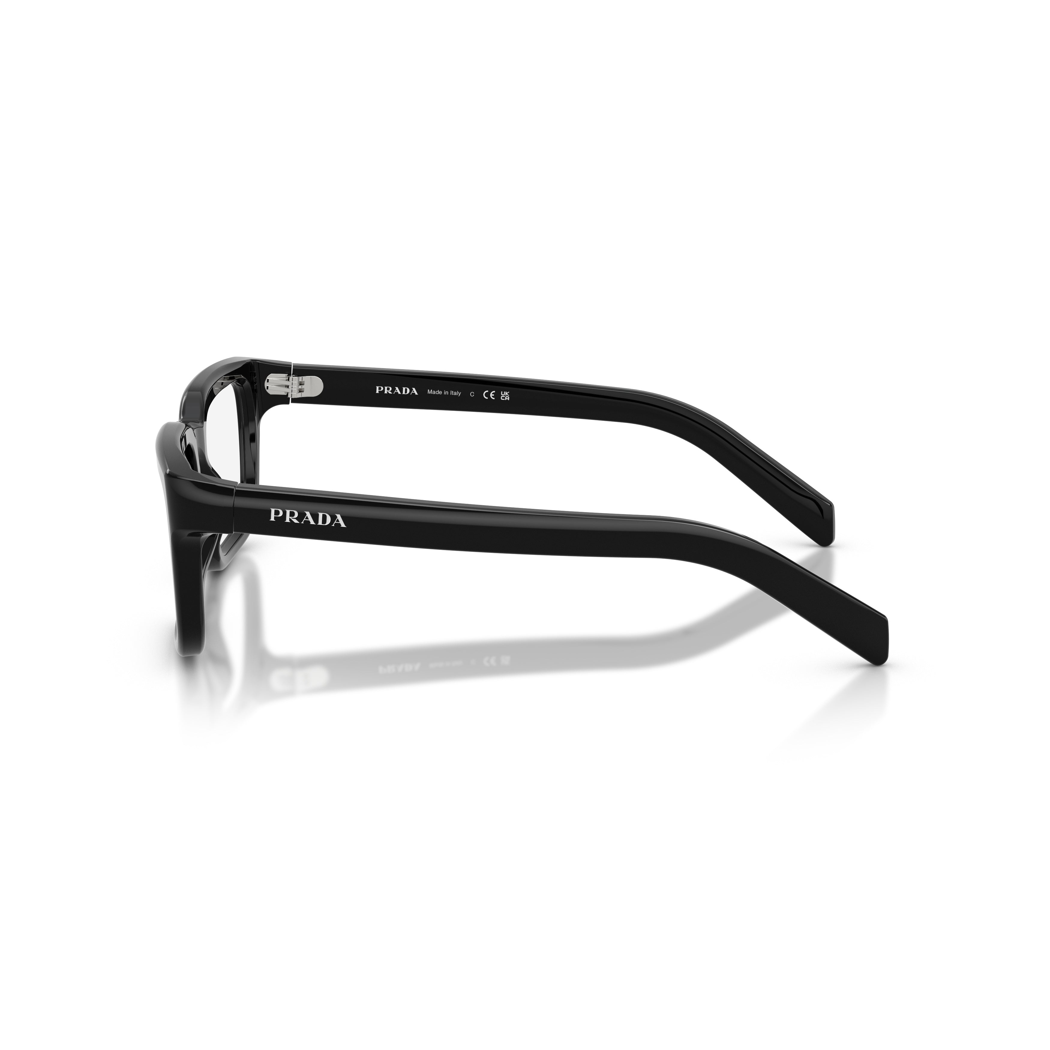 Rectangular Frame Sunglasses With Glossy Black Acetate Finish