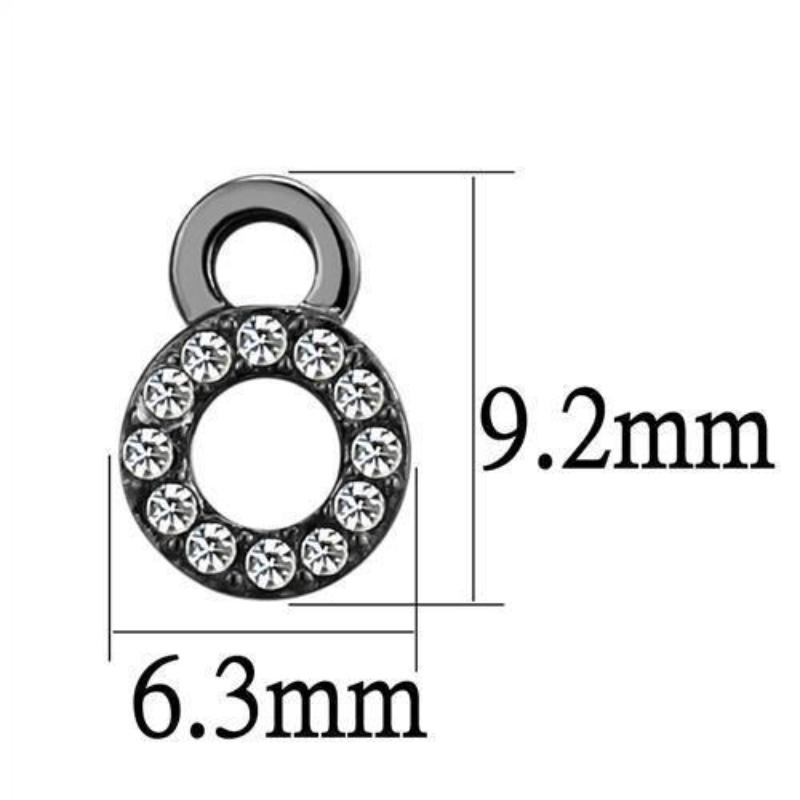 IP Light Black Stainless Steel Earrings with Top Grade Crystal in Clear