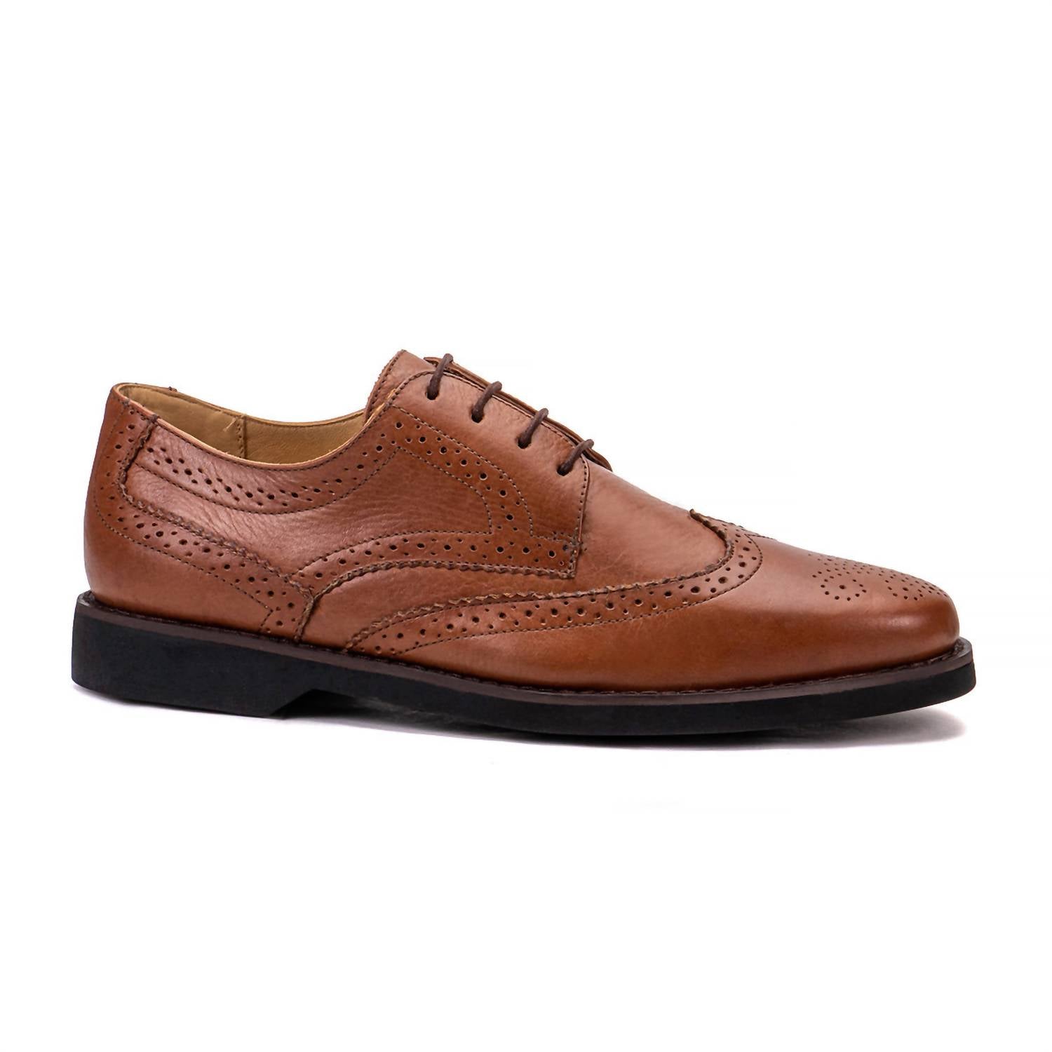 Men's Santiago Leather Derby Shoes In Conservative Cognac