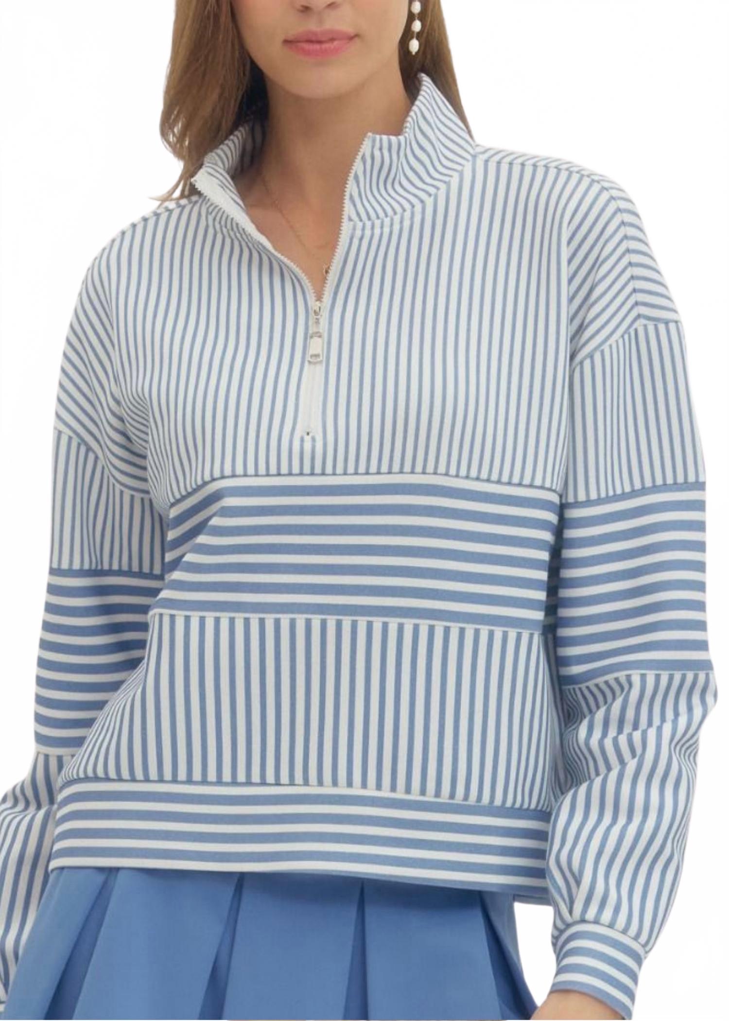 Hudon Pullover Top In Blue