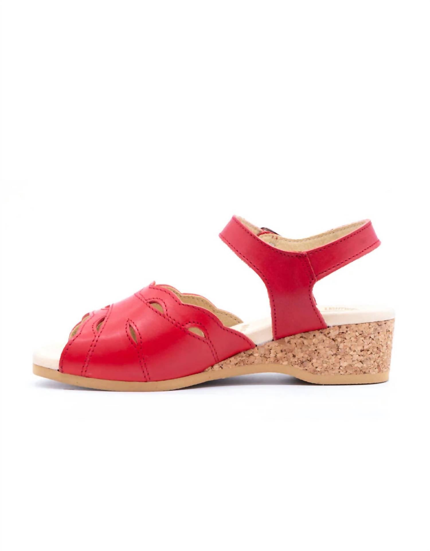 Women's Ariel Cork Wedge Sandals In Red