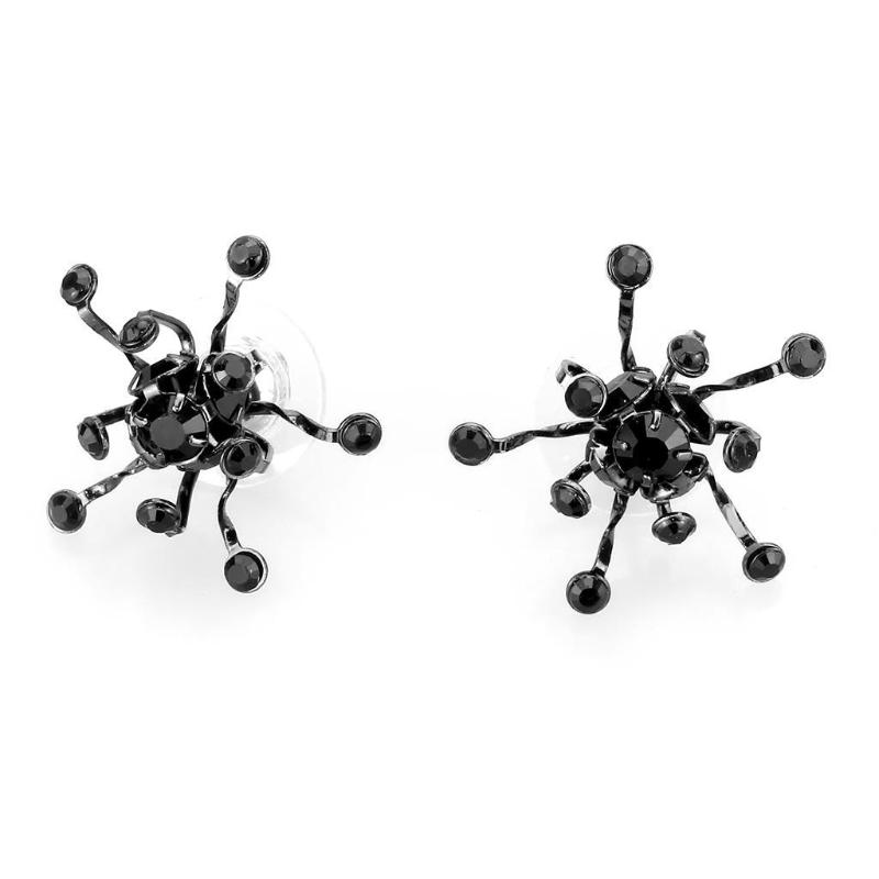 Ruthenium White Metal Jewelry Sets with Top Grade Crystal in Jet