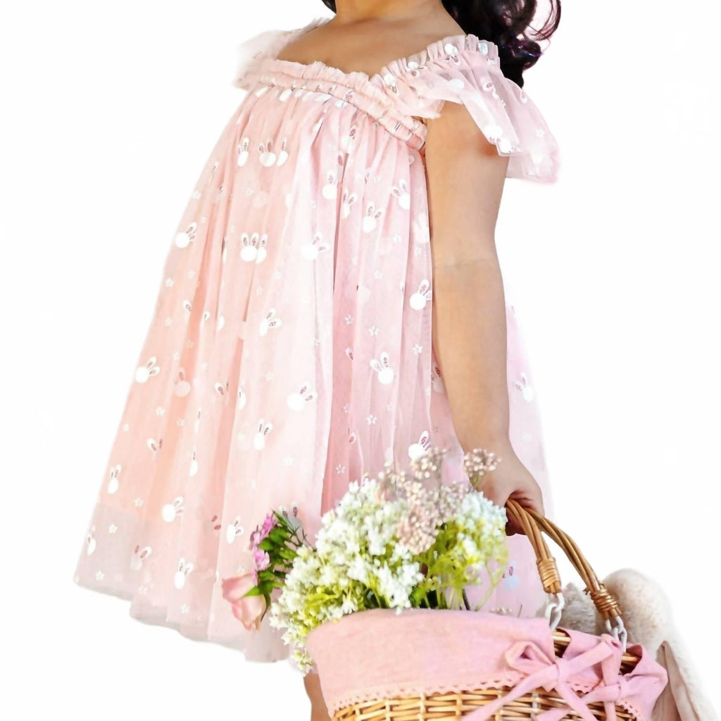 Little Bunny Easter Tulle Dress In Pink