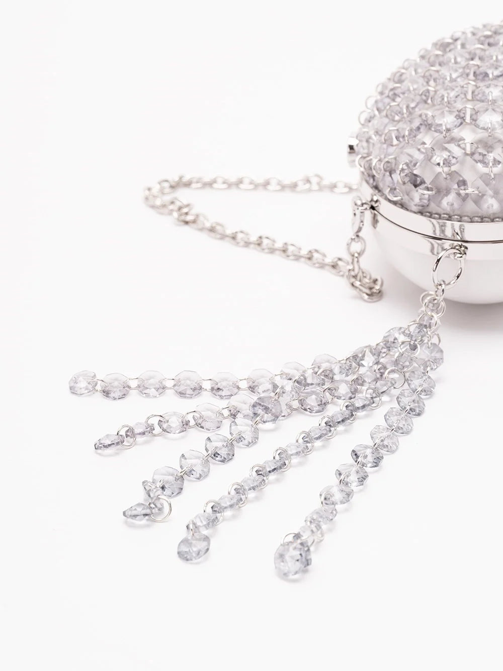 Self-Portrait Women Oval Crystal Chain Clutch Bag