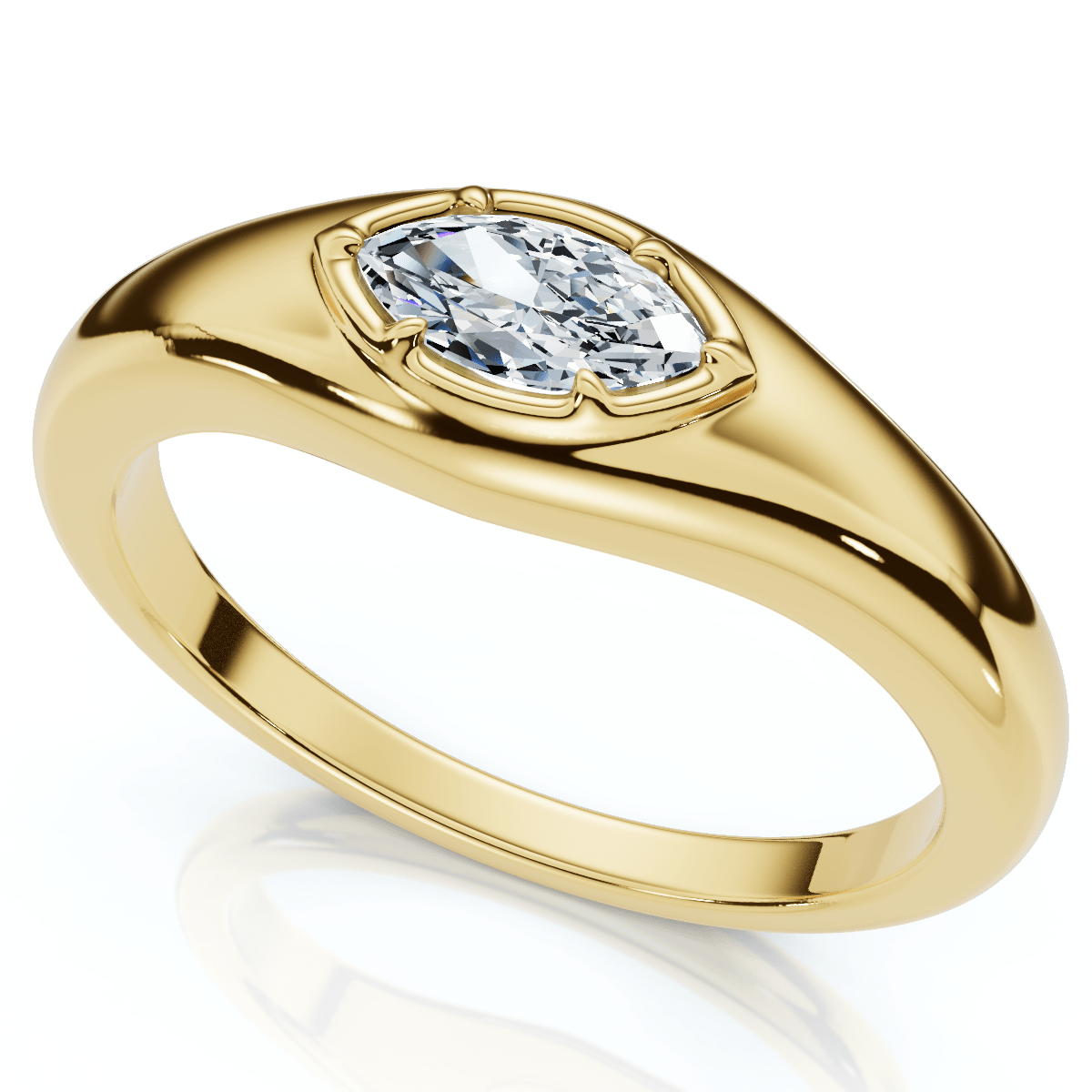 Stackable Marquise Diamond Eloise Anniversary Ring 10k Gold Lab Grown EF/VS