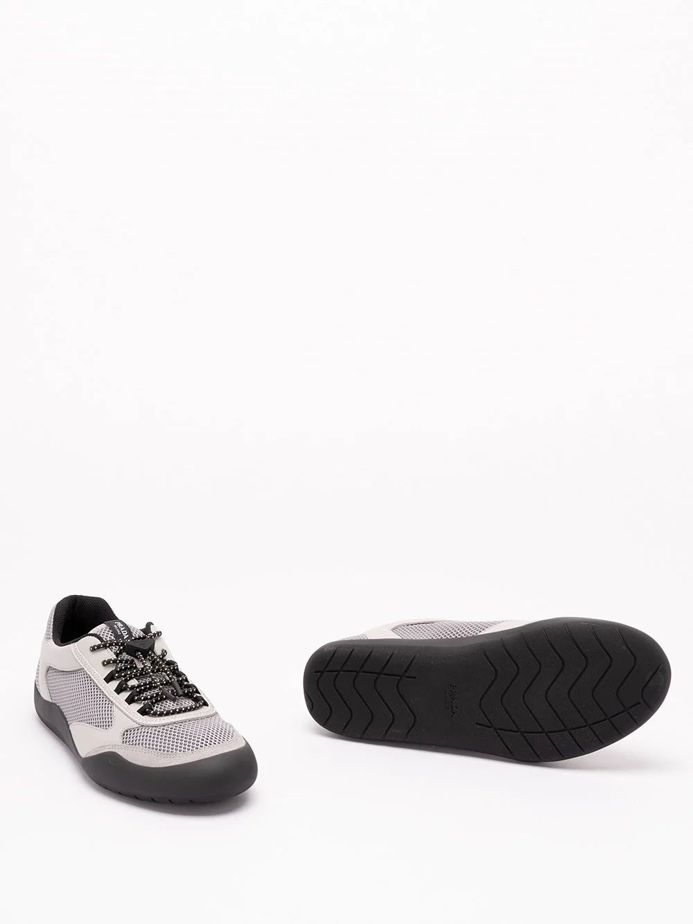 Prada Men Speedrock Leather And Mesh Sneakers