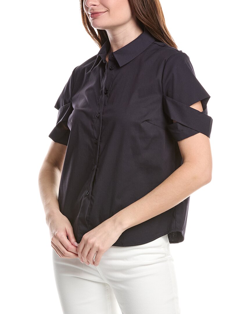 Renuar Woven Button Front Blouse