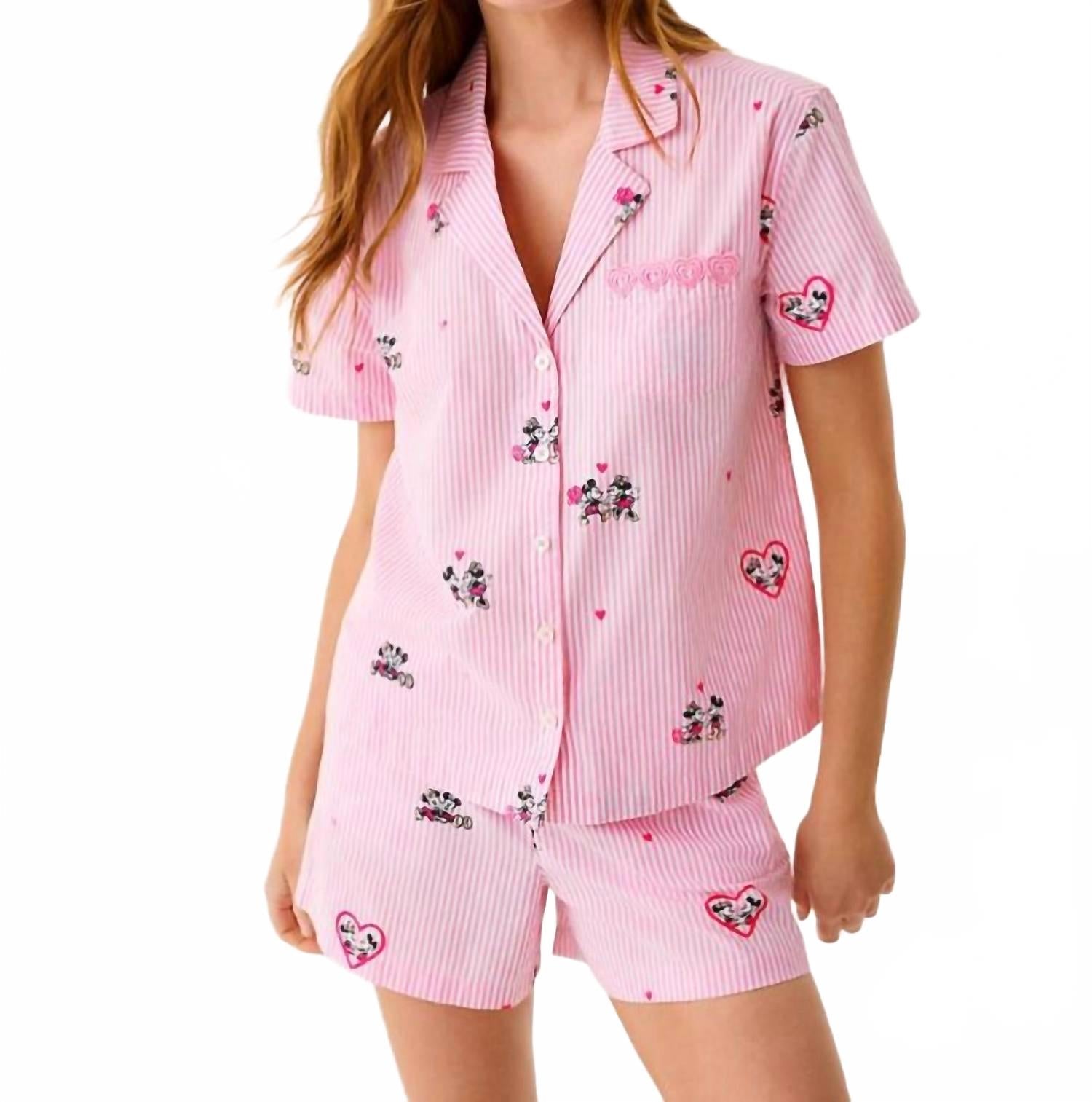 Elly Pj Boxer In Multi Disney Half Drop Overprint