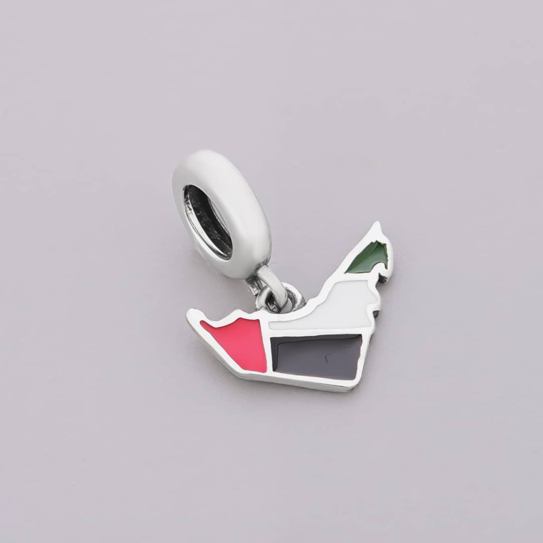 Dubai Map Flag Dangle Charm