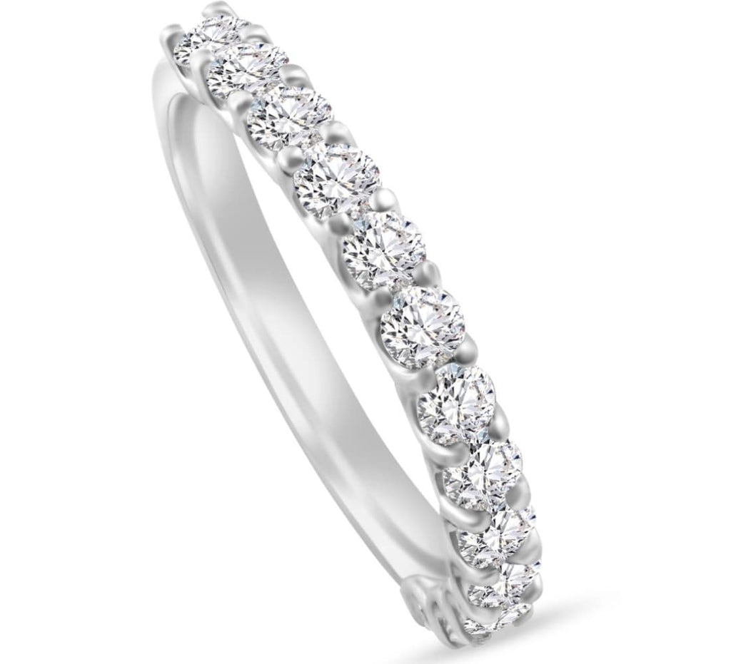 1Ct TW Round Cut Diamond U Prong Wedding Ring Stackable Band 14k Gold Lab Grown