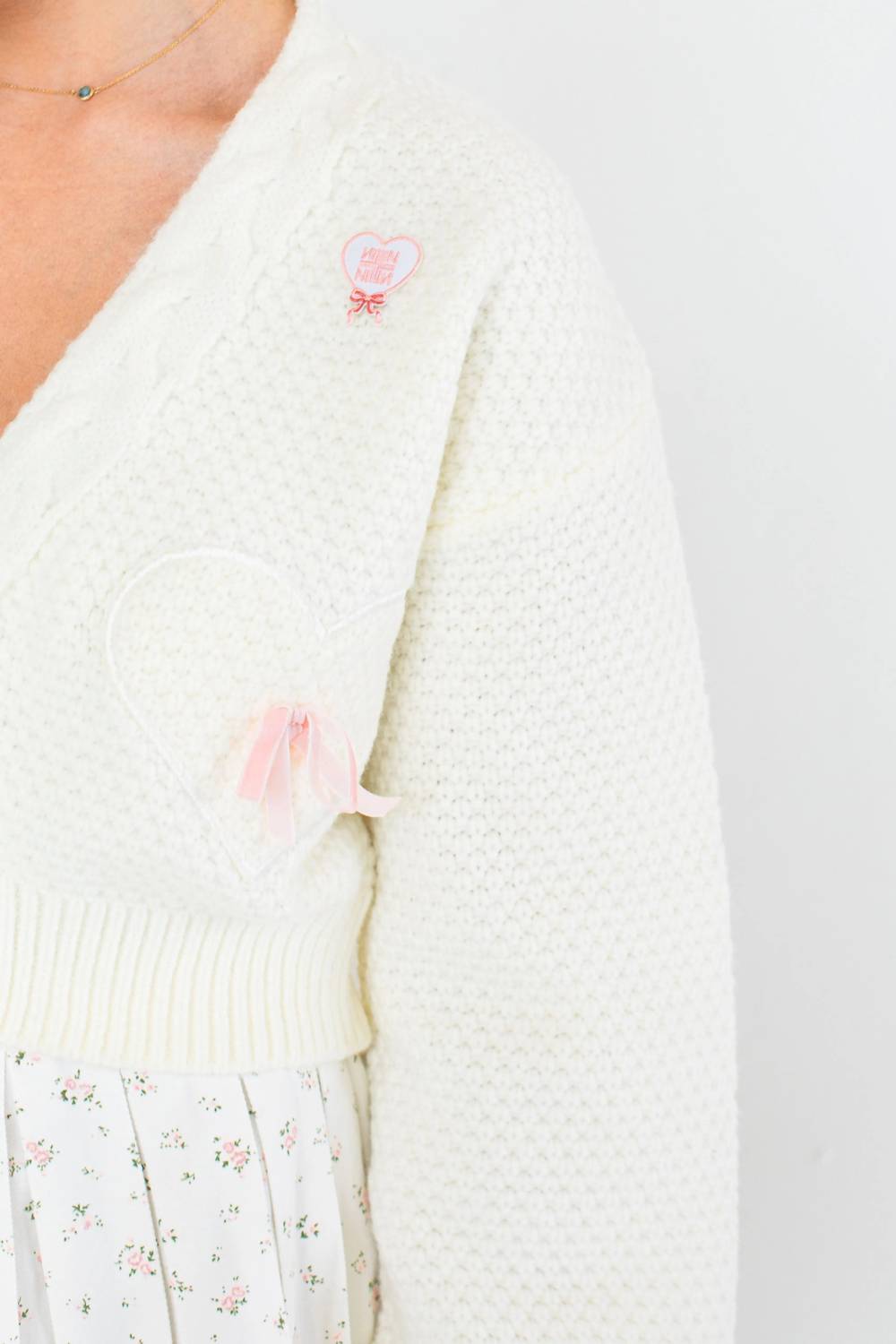 Aspen Long Sleeve V-Neck Cardigan In White