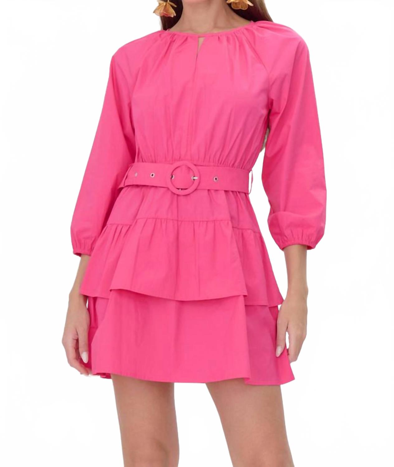 Trina Poplin Mini Dress In Fuchsia
