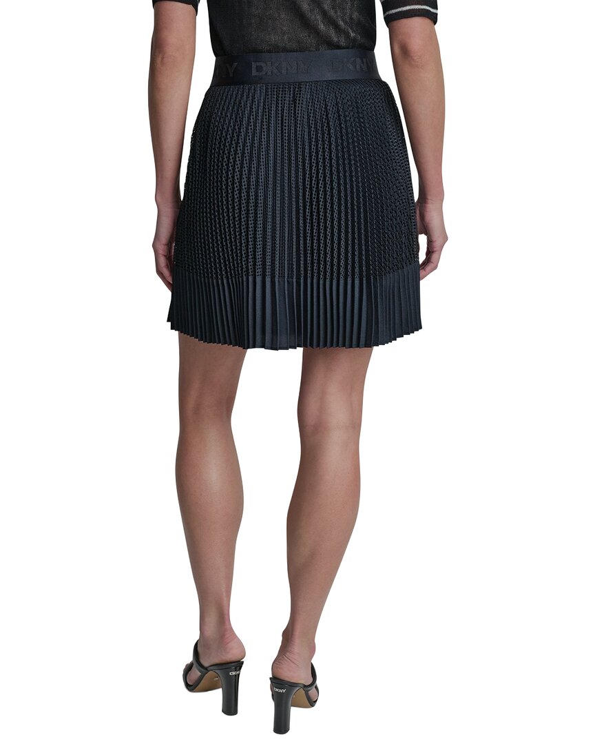 DKNY Pleated Mix Media Mini Skirt