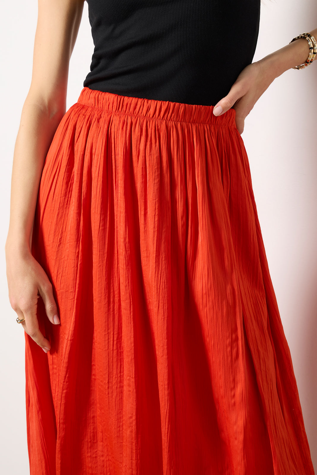 Women's Claire Satin Midi Skirt