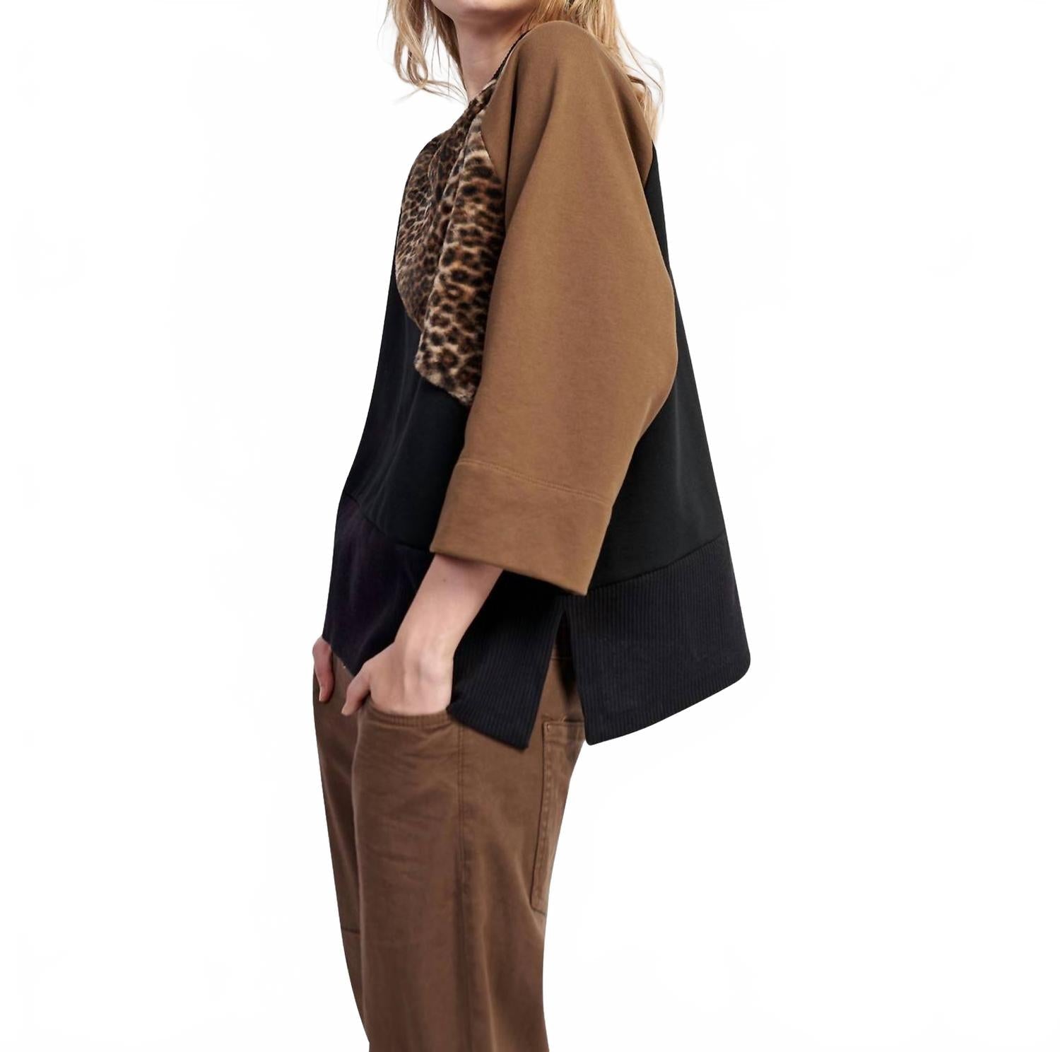 Urban Wildling Crewneck Top In Mix