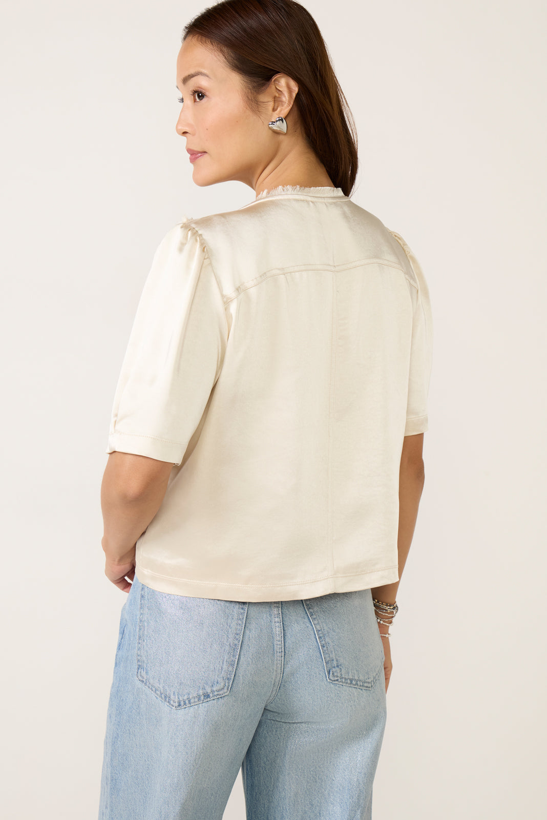 Women's Tilly Satin Zip Up Top