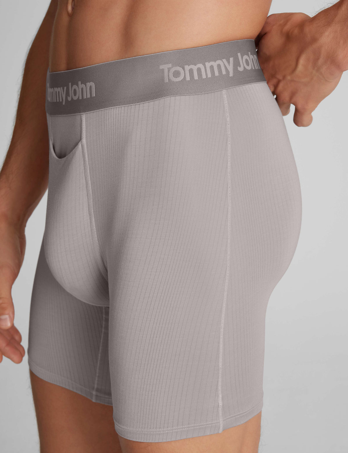 Men's Second Skin Luxe Rib Mid-Length Boxer Brief 6"