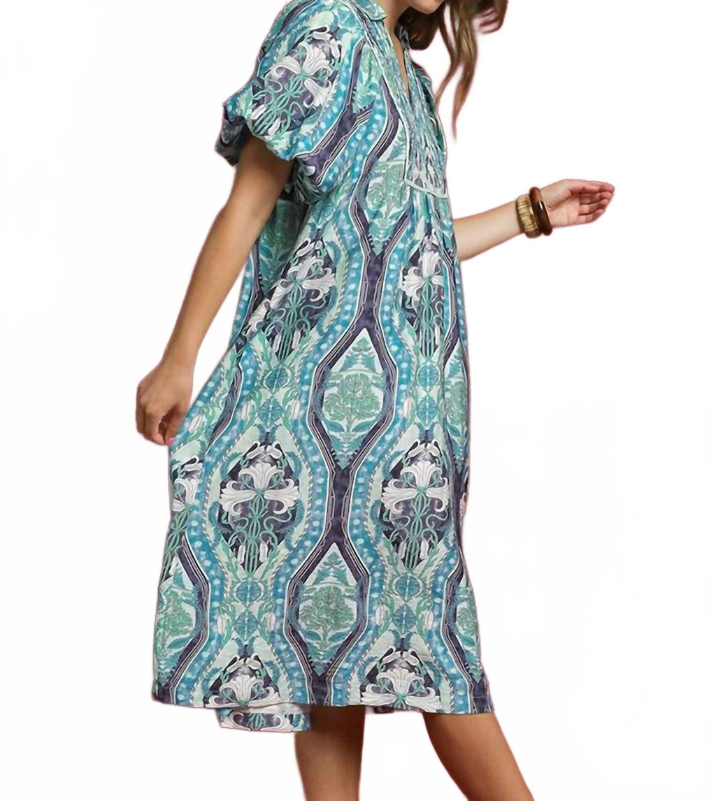 Cleo Midi Dress In Blue