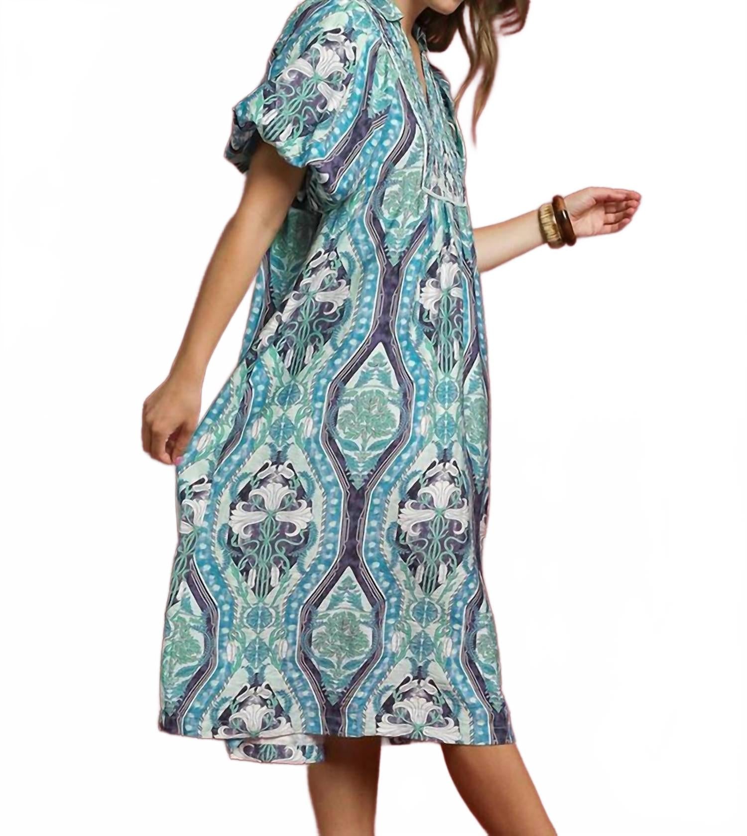Cleo Midi Dress In Blue