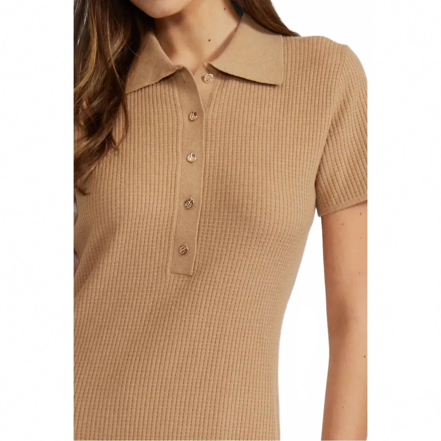 Arden Polo Dress In Beige