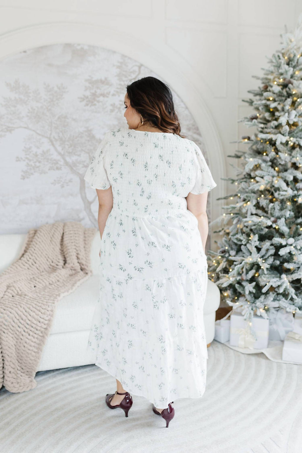 Meadow Floral Maxi Dress In White