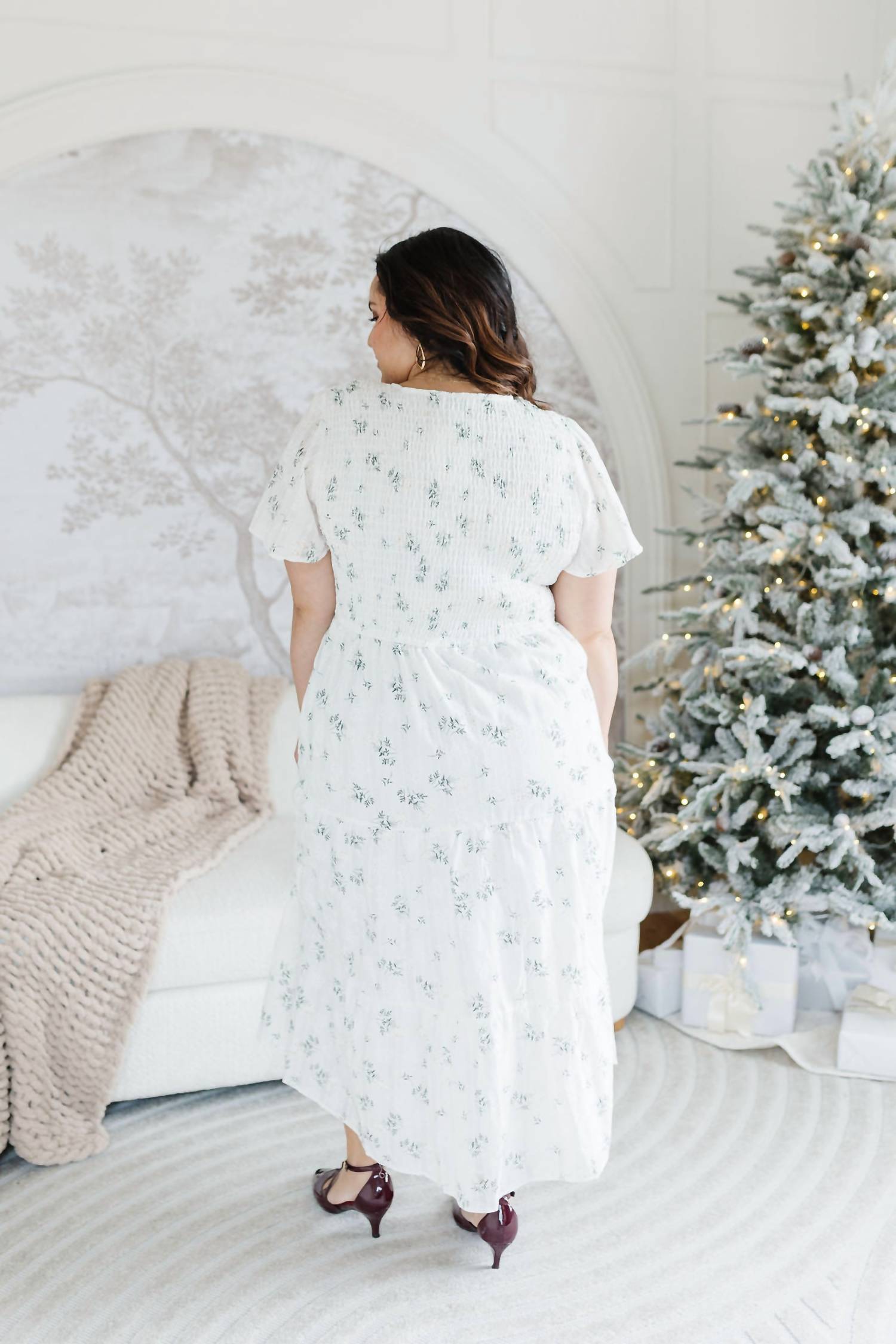 Meadow Floral Maxi Dress In White