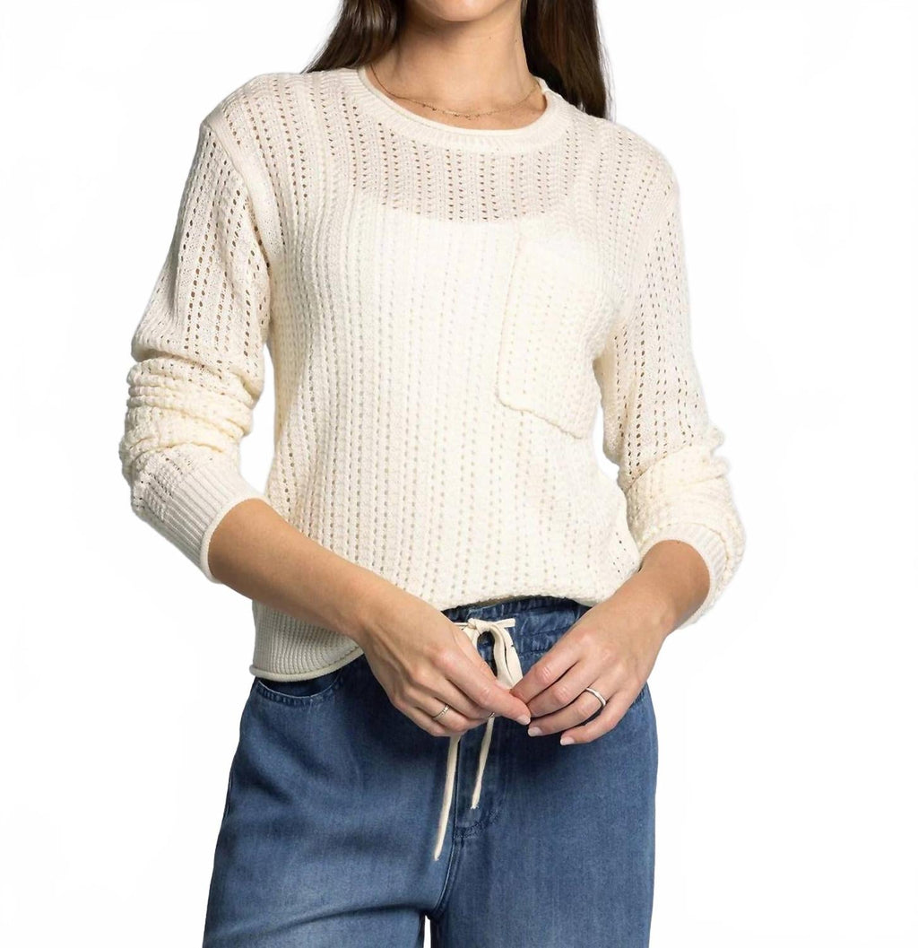 Joan Knit Sweater In Bone White