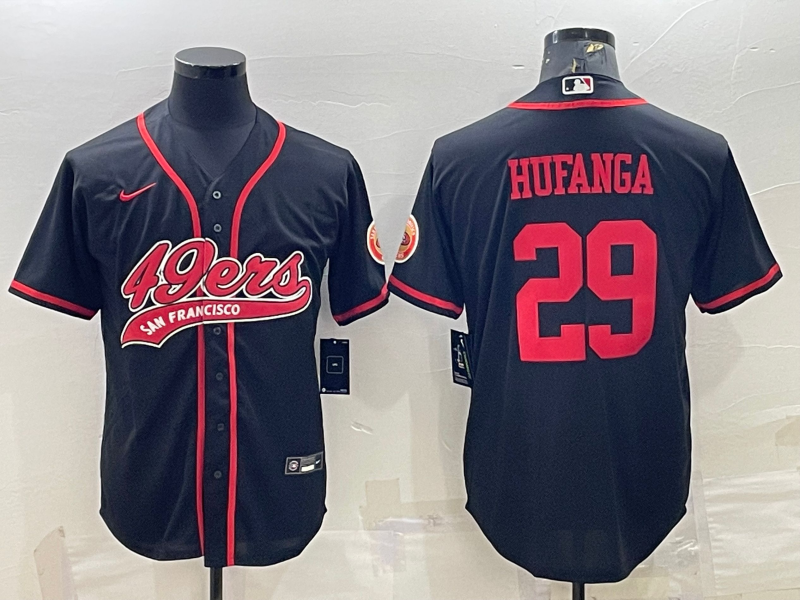 Men's San Francisco 49ers Talanoa Hufanga #29 Black Game jersey Joint Edition