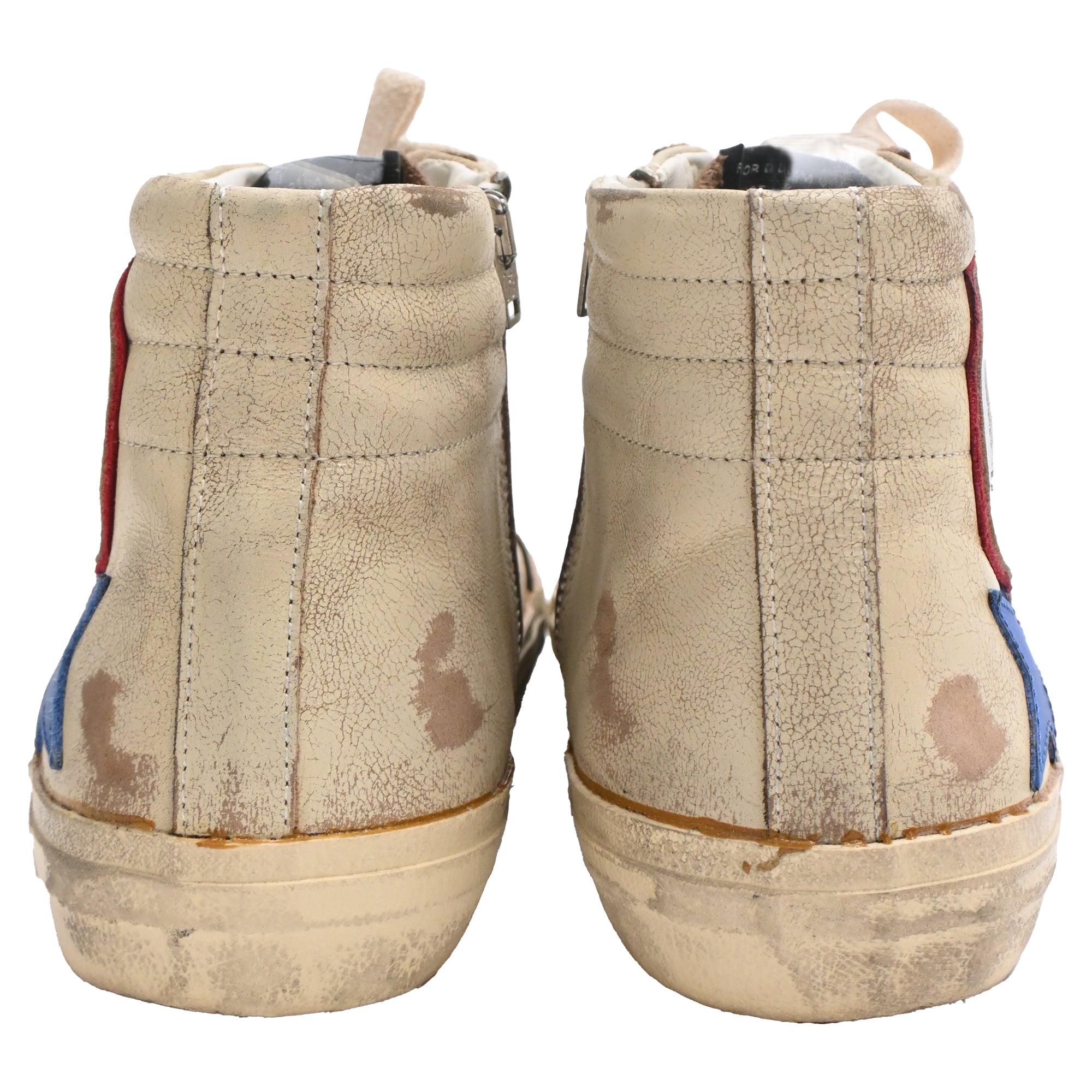 Golden Goose Slide High-Top Sneakers in Cream Leather