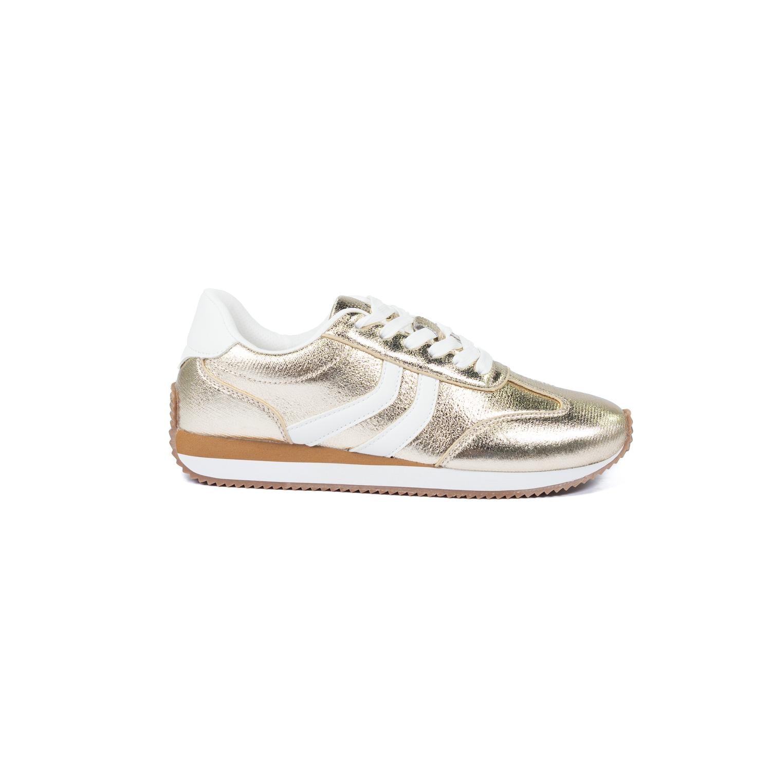 Women's Kickoff Sneakers In Gold Crinkle Metallic