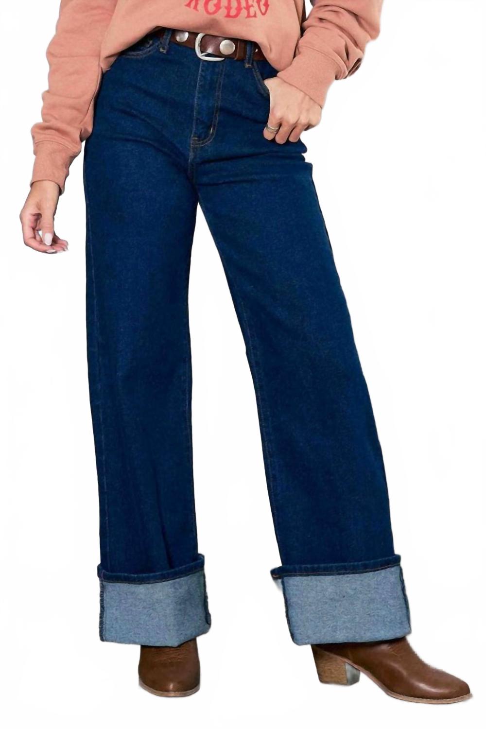 High-Rise Essential Wide Leg Jeans In Blue