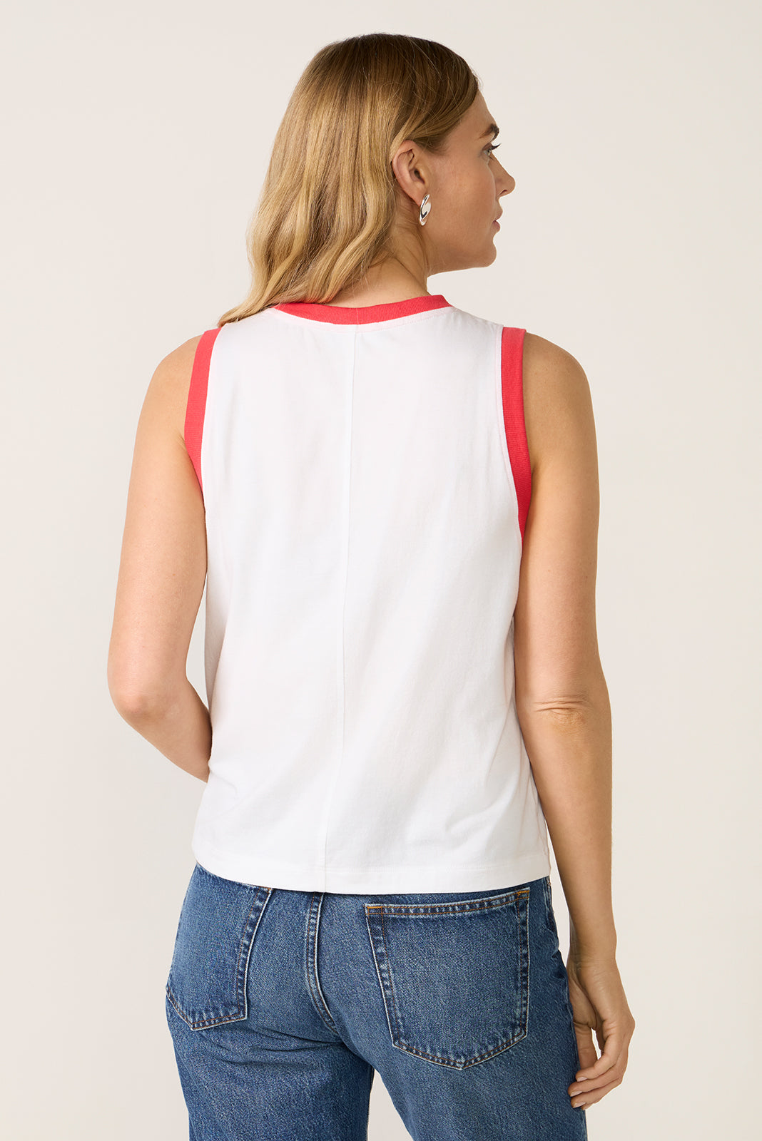 Women's Crew Neck Ringer Tank Top