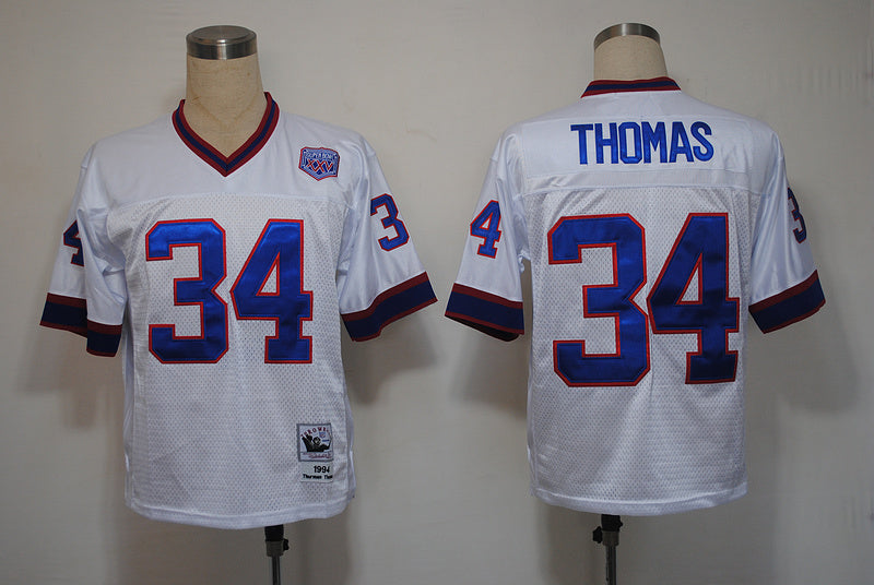 Men's Buffalo Bills Thurman Thomas Mitchell & Ness White Legacy Replica Player jersey