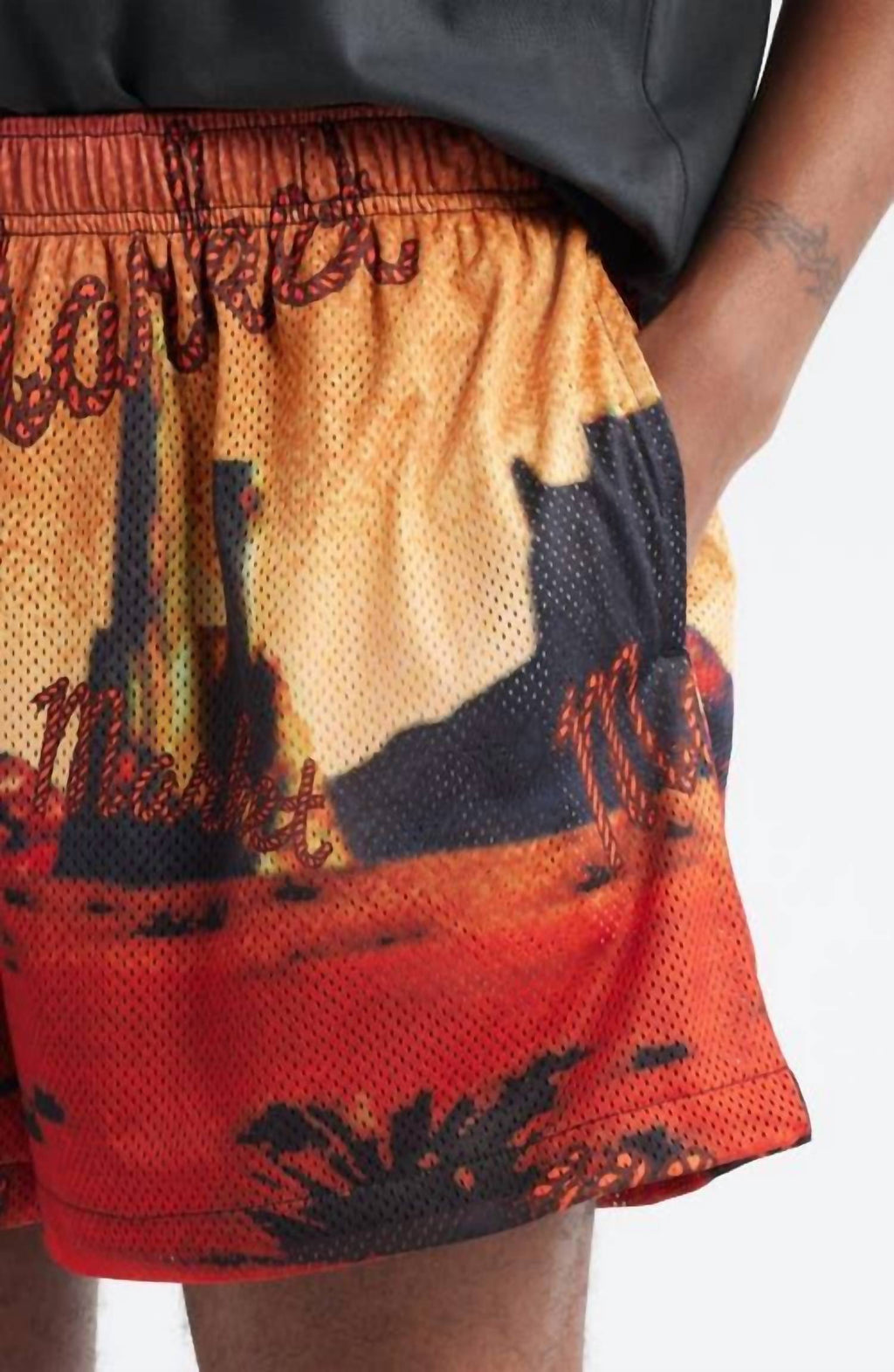 Men's Desert League Mesh Shorts In Orange