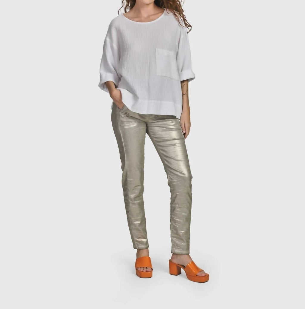 Iconic Stretch Jeans In Metallic Luster