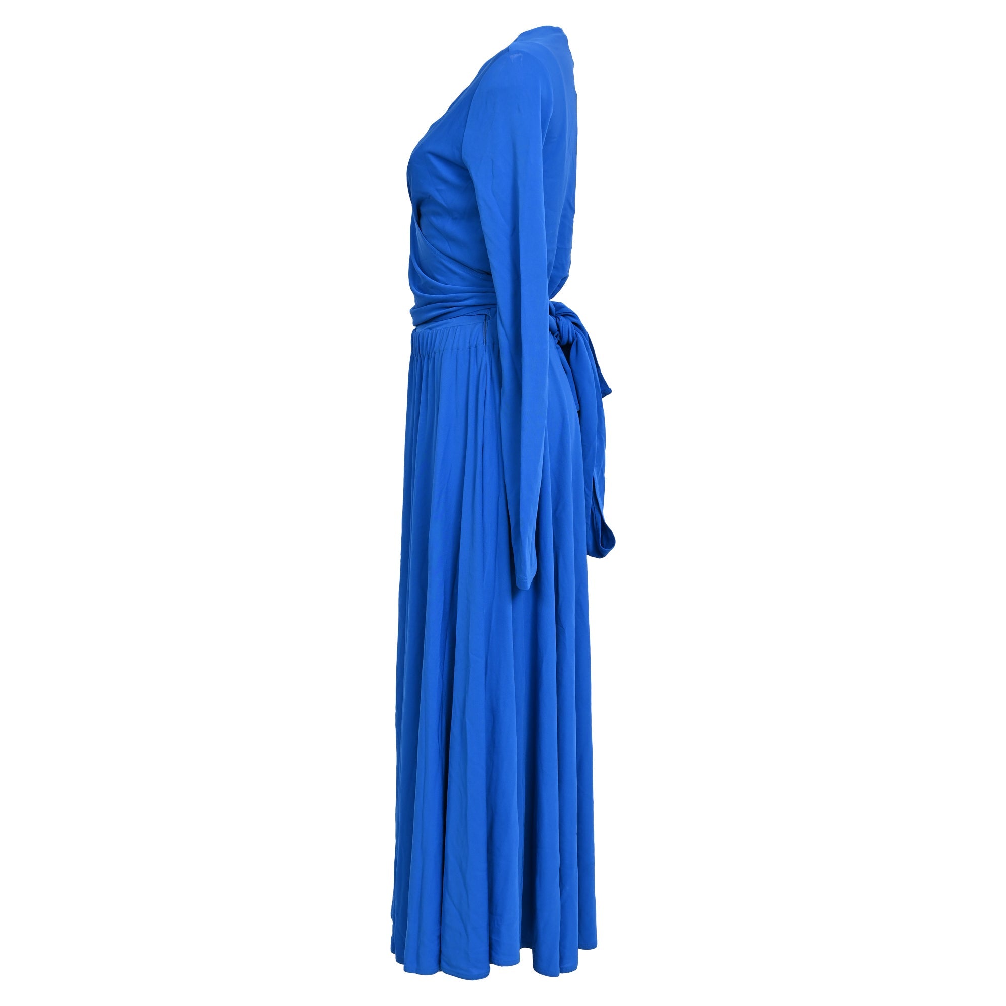 Proenza Schouler White Label Crepe Wrap Dress in Blue Viscose